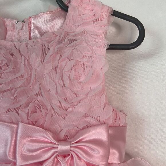 American Princess Pink Sleeveless Formal Party Dress with rosettes and ruffles - Picture 4 of 14